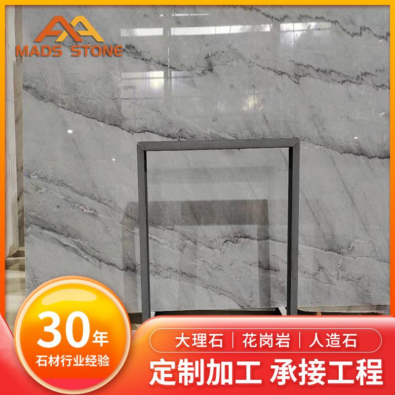 云浮麦斯轻奢广西白天然大理石线条窗台石楼梯护栏扶手现货