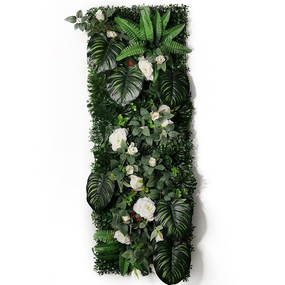 仿真玫瑰花植物墙草坪悬挂装饰家居墙面面板植物墙40*120cm
