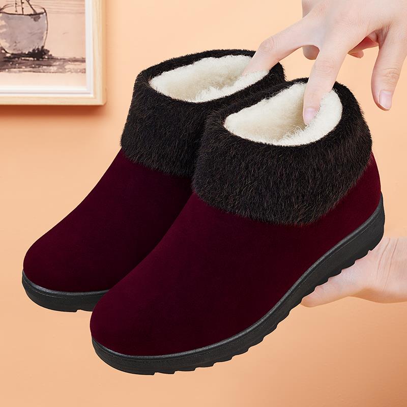 正品老防人布棉鞋女冬加绒保暖滑老北京鞋老年奶奶新款羊毛妈妈中