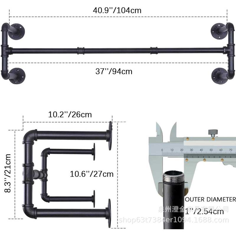 水管衣服挂架陈列展示架衣帽架铁艺挂衣架服装店家用卧室衣架