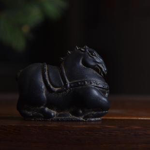 实心招财唐马把件摆件马到成功马上有钱手把件镇纸一马平川