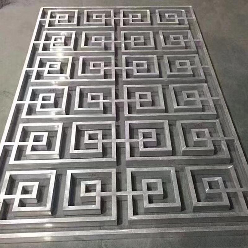 古典回纹铝窗花新中式铝合金格栅铝仿木纹合金窗花复古花格铝窗花