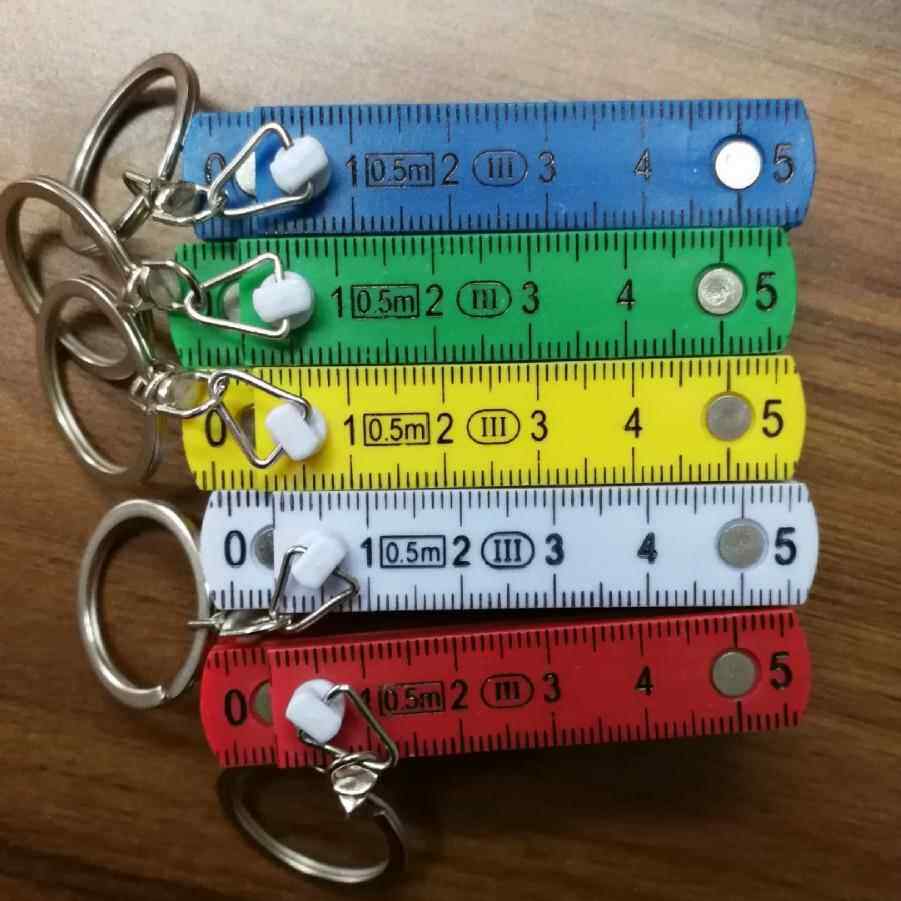 跨境ABS木工0.5M折尺10折 folding ruler 钥匙圈折叠尺十折塑料尺