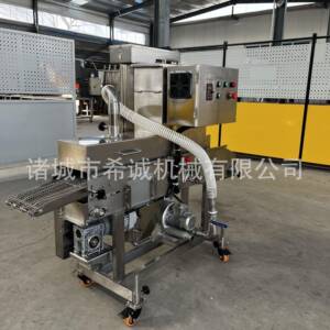 WZK雪鸡柳上糠机 鸡花裹糠机 全自动鸡排油猪花排糠米炸设备厂家