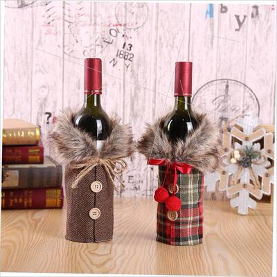 Christmas wine sleeve with bow red wine bottle sleeve酒瓶套