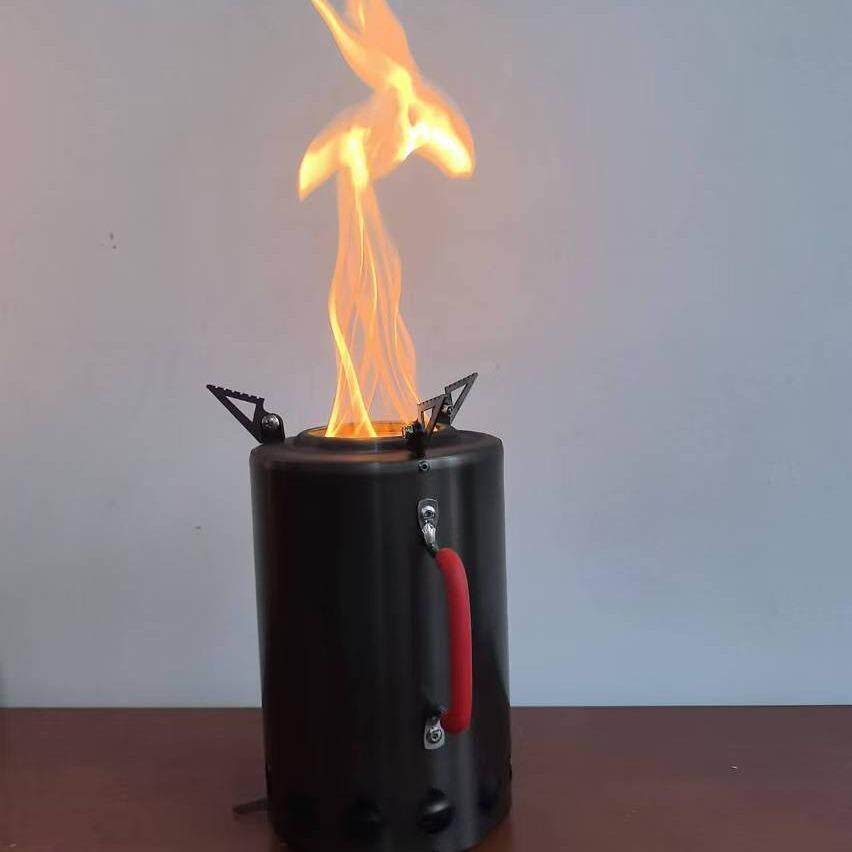 柴火气化炉不能钢取暖户外露营1008焚火筒多功耐高温锈火焰取暖炉