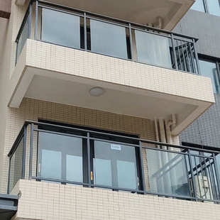 钢化玻璃阳台护栏铝合金扶手立柱室内家用自建房别墅楼梯玻璃栏