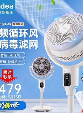 美.的空气循环扇电风扇落地扇家用摇头GDG24JZR/GDG24TZR