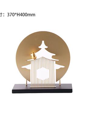 创意新中式金属意屏风禅板铁艺摆件378客厅桌玄关样房博古架面装