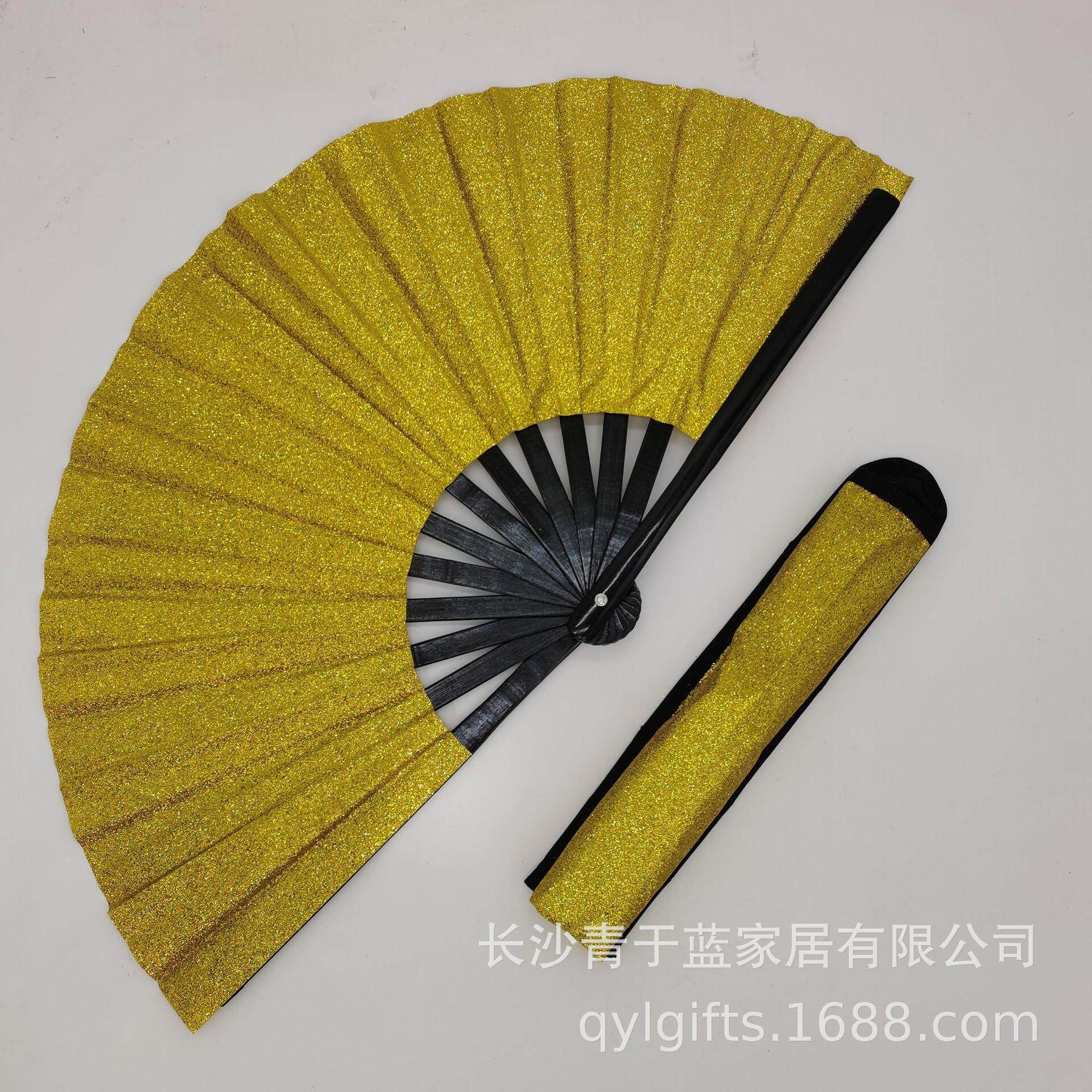 公分响扇大号竹骨功夫扇散粉布面扇竹扇舞台道具扇子
