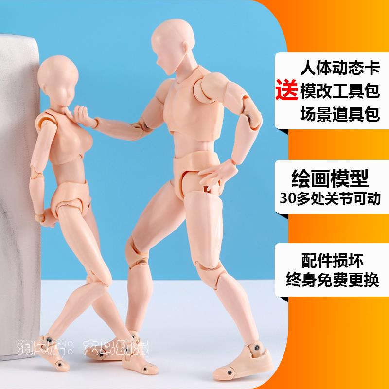 shf全身关节可动素体男女动漫人漫画人体模型手办美术绘画人偶