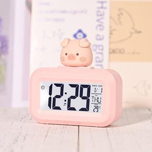 卡通可爱闹钟儿童桌面电子表时钟厨房定时器学生时间管理器计时器