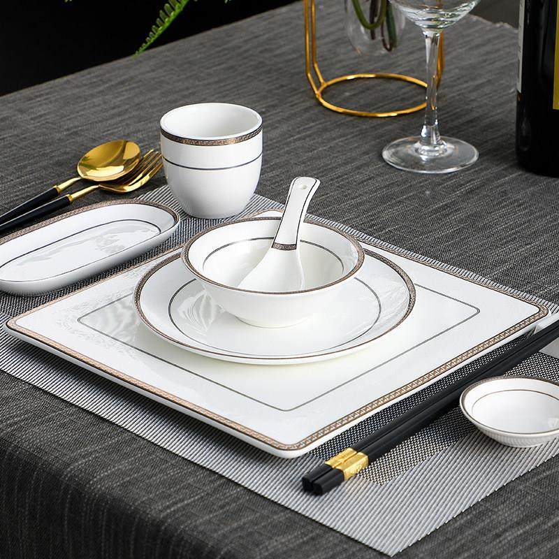 酒店用品陶瓷摆台餐具套装高档会所公司单位包厢圆桌碗碟套装碗盘,餐饮具,瓷器套装,淘宝优惠券,粉丝福利购,淘宝优惠卷