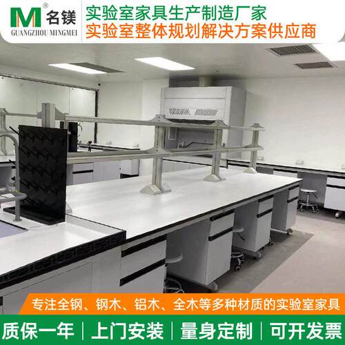 化验室实验台试剂架操作台水槽中台钢木台实验室中央台理化板
