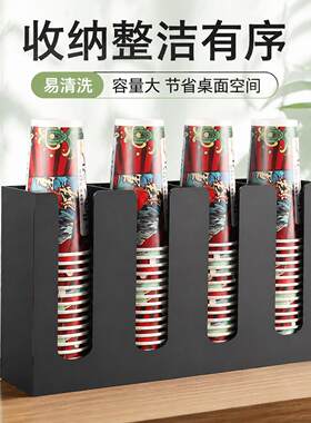 装一次性杯子架取杯器一次一杯取杯器纸杯架咖啡奶茶店纸杯收纳层