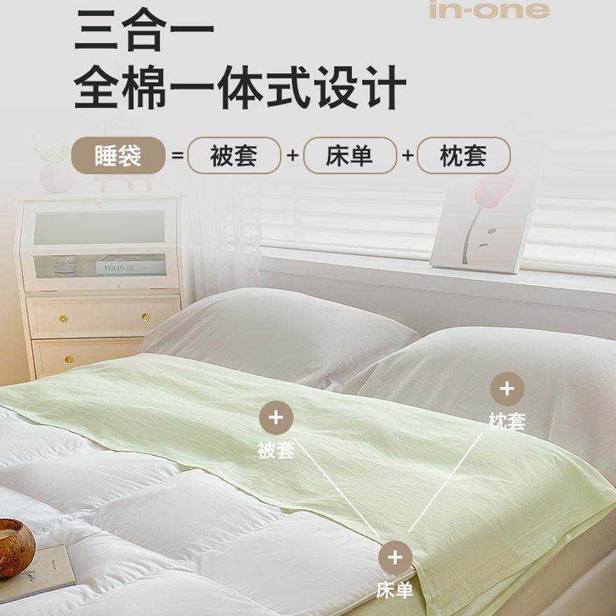 酒店隔睡外出差携式纯棉全棉水洗棉便床单被套罩脏BB-0620旅行袋