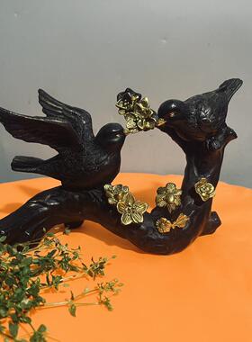 古玩仿古做旧工艺品黄铜喜上眉梢摆件客厅工艺品家居装饰创意礼品