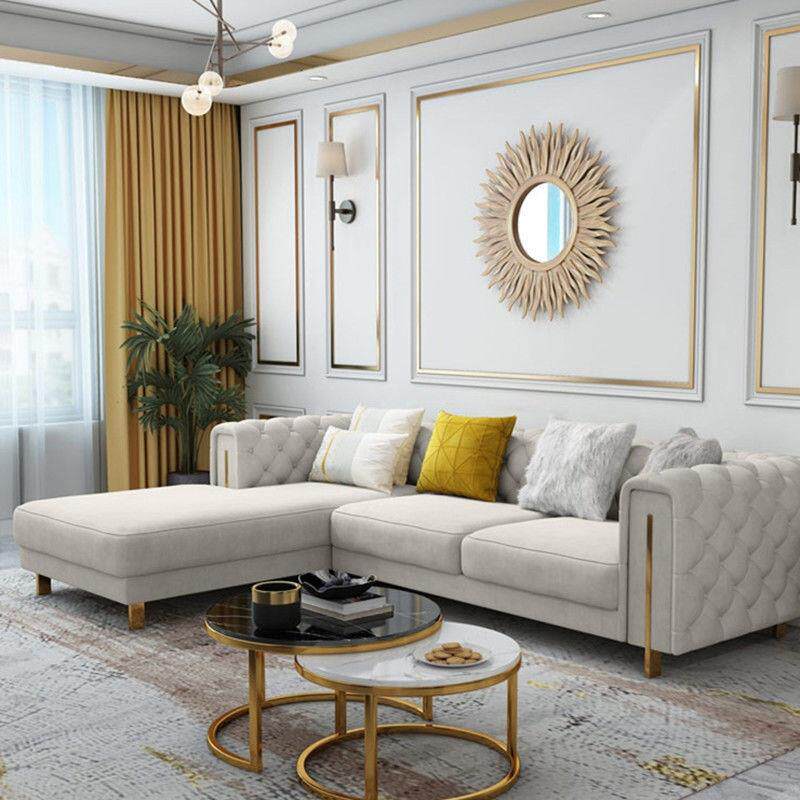 新款意式轻奢北欧高档别墅中小户型客厅组合极简丝绒家具布艺沙发