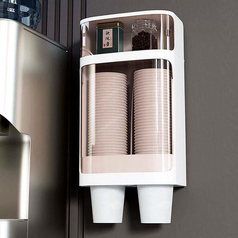取杯器家用一次性杯子杯架放纸杯水杯收纳盒防尘免打孔储物置物架