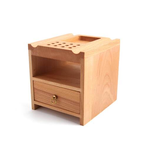 皮革榉木收纳抽屉工具架电烙铁烫边工具收纳台皮雕收纳盒