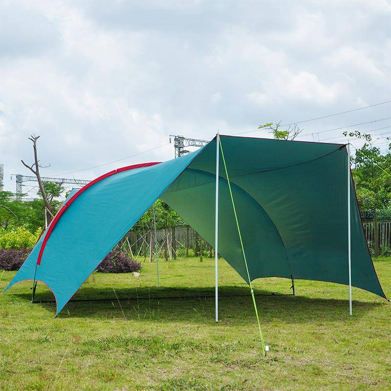 冒险者天幕帐篷多人烧烤遮阳棚防雨涂银胶沙滩炊事帐哈比天幕跨境