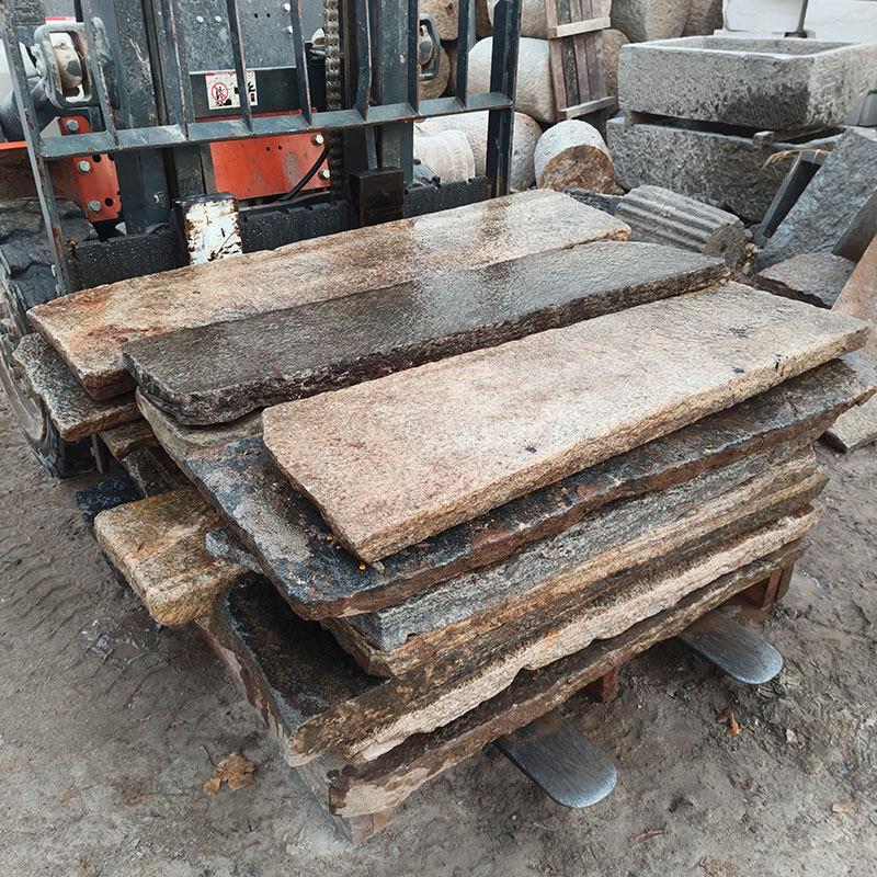 老石板旧石条铺路老麻石古建台阶踏步石天然老青石板园林彷古石雕