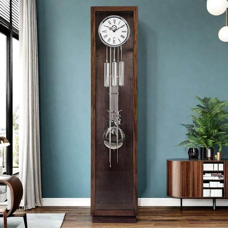 欧式落地钟现代客厅机械大座钟简约立钟德国赫姆勒钟表复古老爷钟