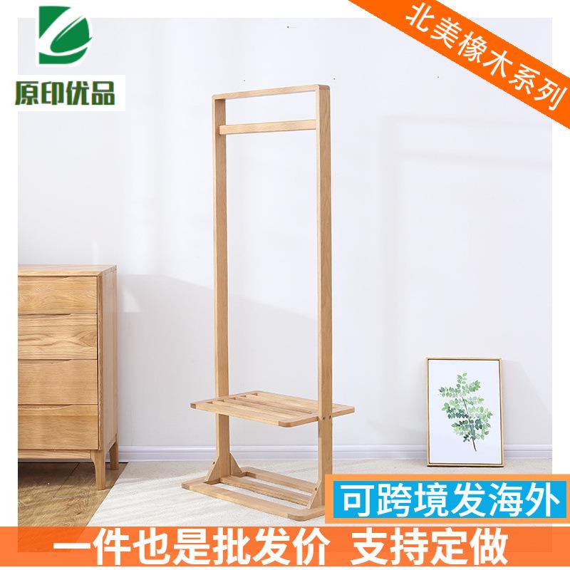 新款直销北欧全实木挂衣架简约现代落地衣帽架卧室原木晾衣架放鞋