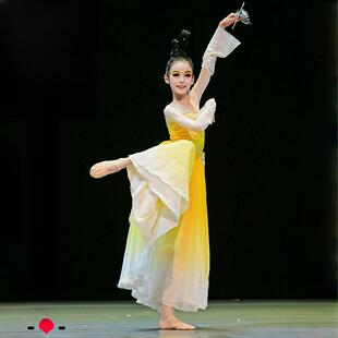 少儿古典舞演出服桃李杯嬉闹舞蹈服大裙摆剧目服装扇子舞表演服女