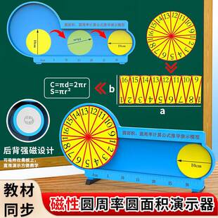 磁性印字款圆面积圆周率计算公式推导演示器圆周演示器大演示教具