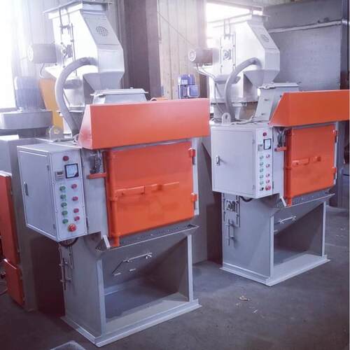 100公斤50小型橡胶履带式抛丸清理机Q324QPL5080滚筒式抛喷砂沙机