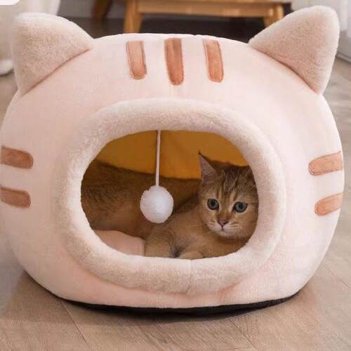 猫咪造型猫窝四季通用冬季保暖夏季夏天卡通可爱半封闭式猫屋房子