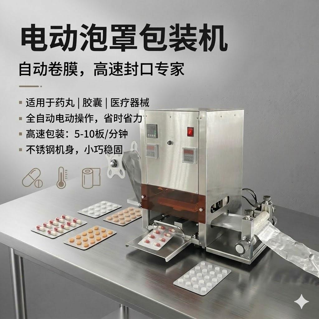 食品品奶片泡罩铝箔封口机胶囊片剂多功能电动铝塑包装机