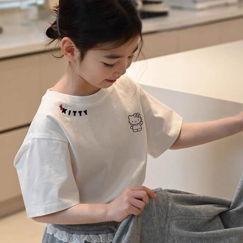 女童KT猫短袖T恤夏季新款