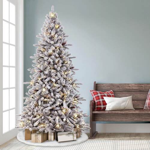 白色植绒 松针-PVC混合1.5cm-2.4cm加密豪华圣诞树