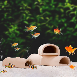 陶罐躲避洞鱼躲避屋产卵洞鲷罐虾屋虾窝虾罐异型鱼繁殖罐鱼缸造景
