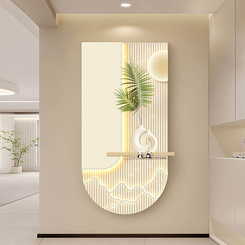 奶油风入户玄关装饰画壁灯画走廊过道现代简约挂画小清新客厅壁画