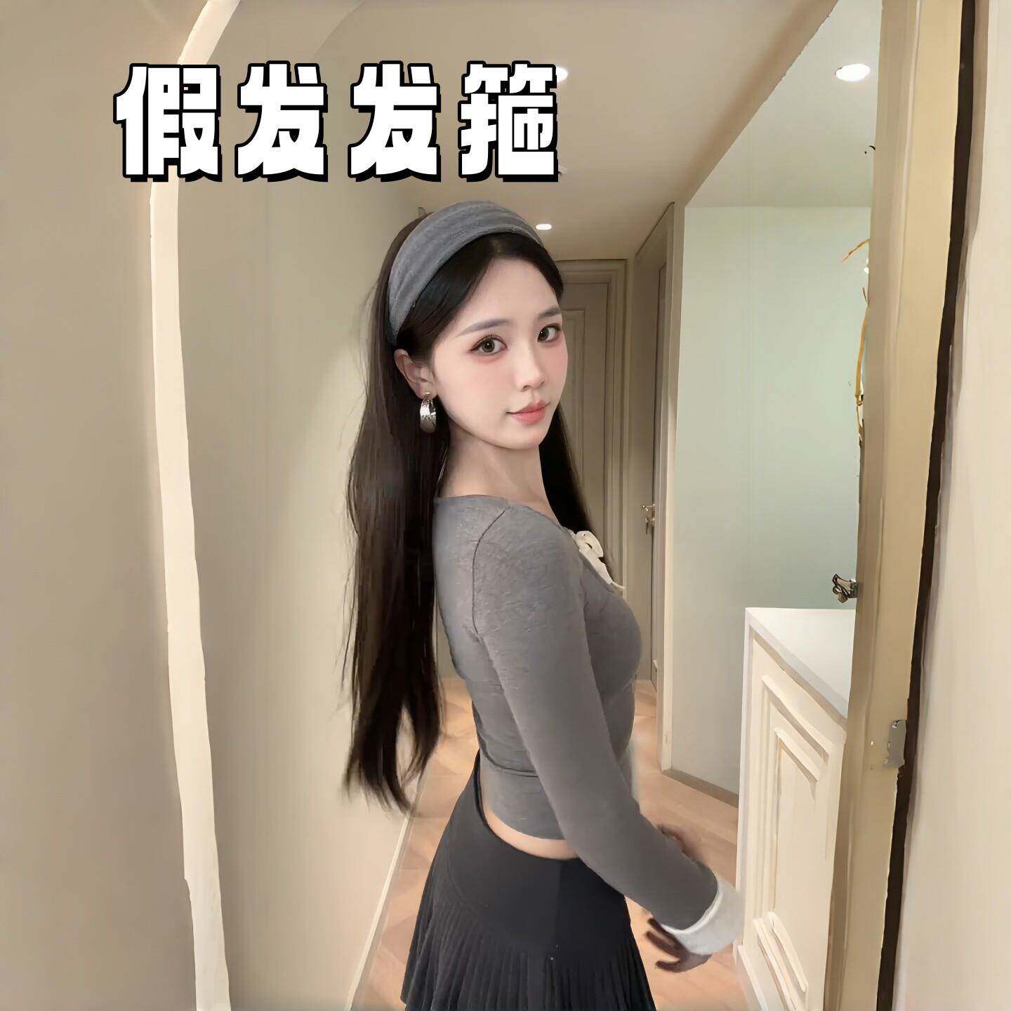 假发发箍一体无痕款女日彷常长发卷然发大波浪真自时尚蓬松半头套图片