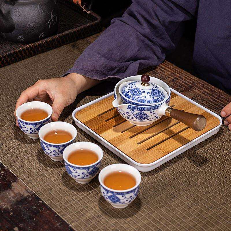 懒人陶瓷旅行茶具套装自动旋转泡茶神器家用旅行便携整套创意茶具