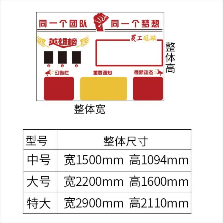 墙办公室装饰片墙贴纸员照工风采文化团队励志立贴体墙贴YRX公告