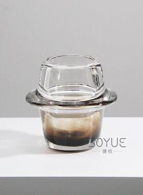 现简约风样板间玄关书房餐厅茶几桌面台面棕色琉璃玻璃花摆件