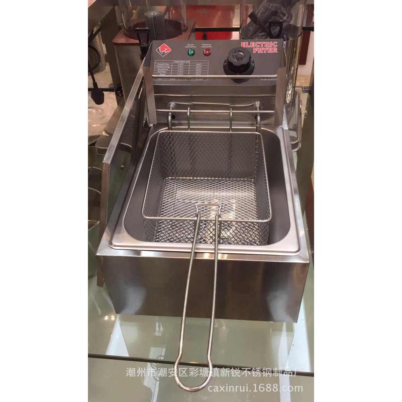 电炸炉商用单缸双缸炸篮油炸炉油炸机不锈钢加厚炸鸡排电炸锅