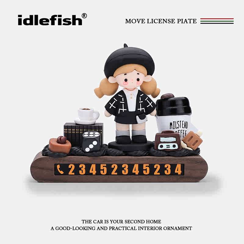 IDLEFISH丨暖咖心意汽车临时停车挪车电话号码牌摆件装饰用品大全