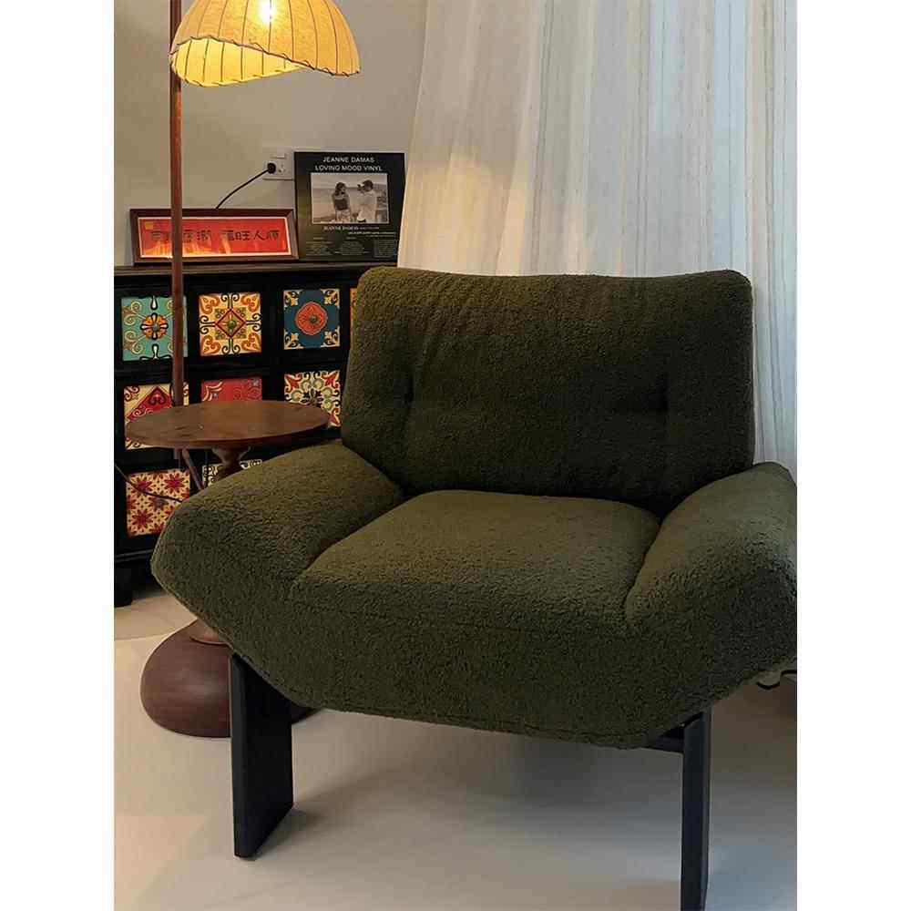 设计师款Emmi艾米单人沙发椅诧寂风轻奢民宿布艺沙发客厅休闲椅子