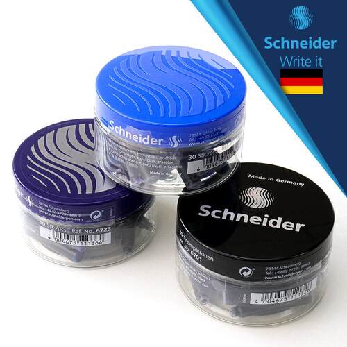 德国进口Schneider施耐德钢笔墨囊学生30支瓶装非碳素一次性2.6mm