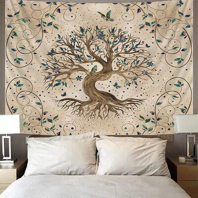 Mysterious ree of life Mushroom Forest Tapestry Wall Hanging