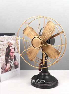 复古艺仿真装844电风扇型模怀旧酒吧咖啡厅橱窗品铁质饰摆件摄影