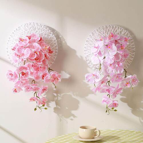 堵模拟蝴蝶兰墙墙挂墙IBB装饰假花墙花挂花挂坠客厅房吊间