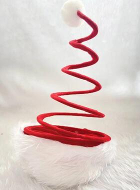 Novel Funny Santa Claus Hat With Spring for Adults and