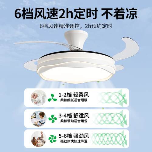 卧灯781室风扇卧灯主书房间电隐扇吸顶灯形餐桌餐厅吊扇具47L